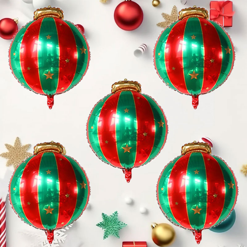 Wedding/Event Supply Store - 5 adet Kırmızı Yeşil Noel Topu