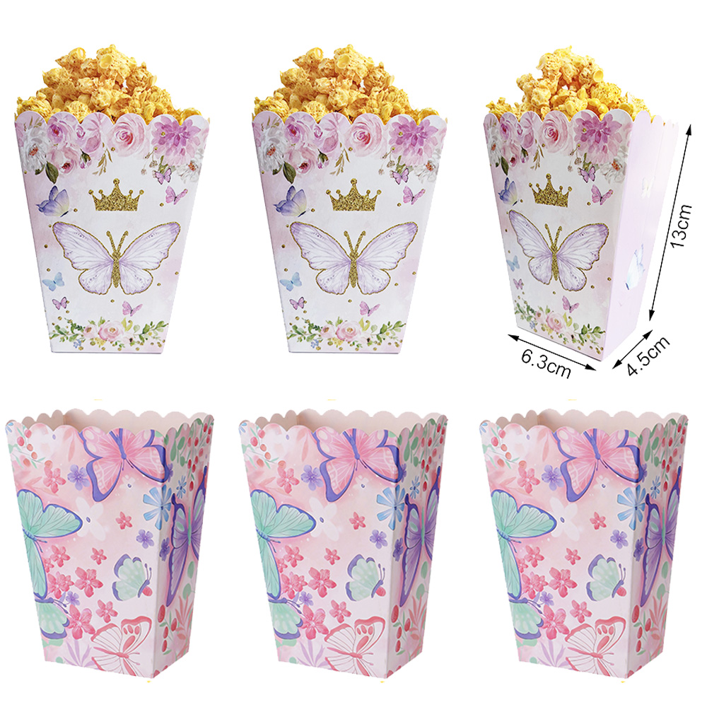 Wedding Supply.Box - 6/12/24/30 adet Kelebek Patlamış Mısır Kutusu