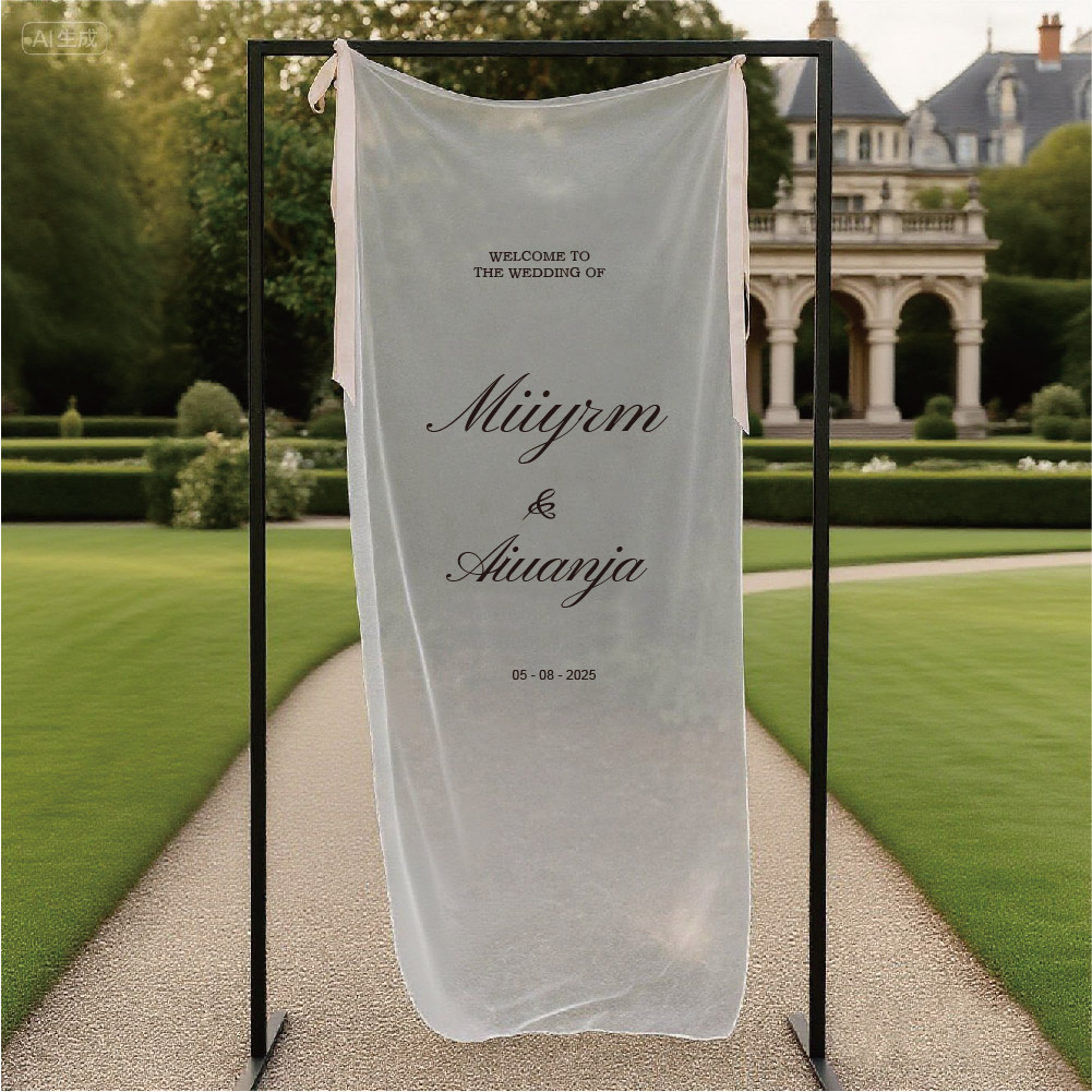 Champagne Tower Set - Romantik Şeffaf Düğün Tabelası, Beyaz İpek
