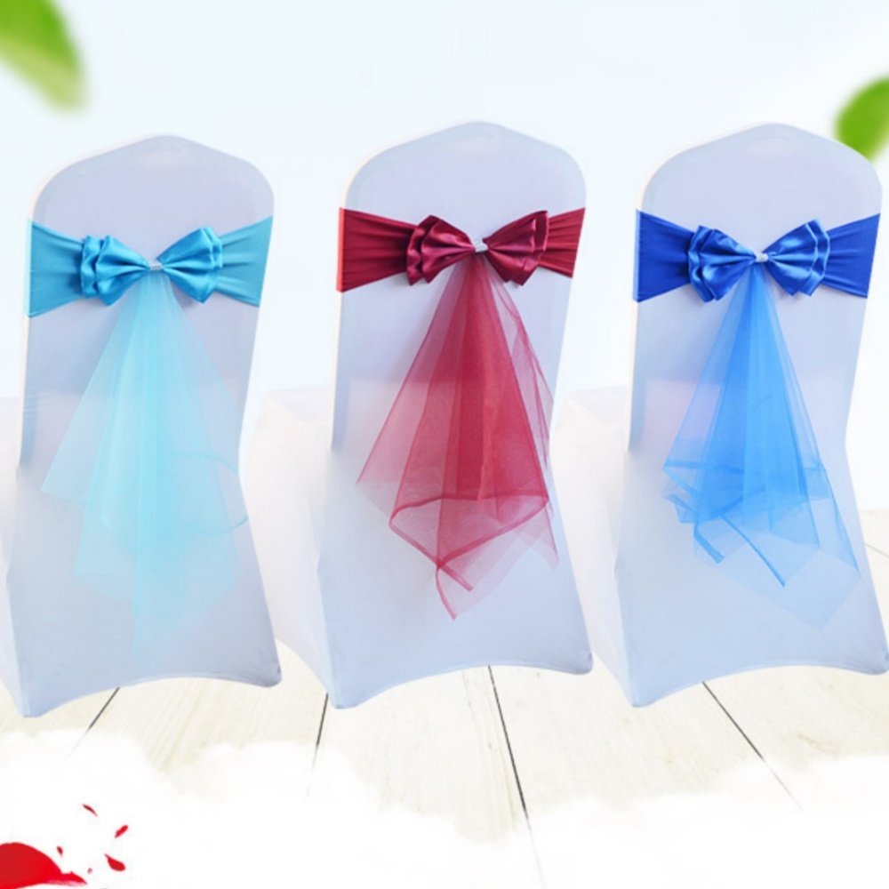 Chair Sash Organza - Esnek Fiyonk Düğümlü Özelleştirilebilir Organze Kurdele