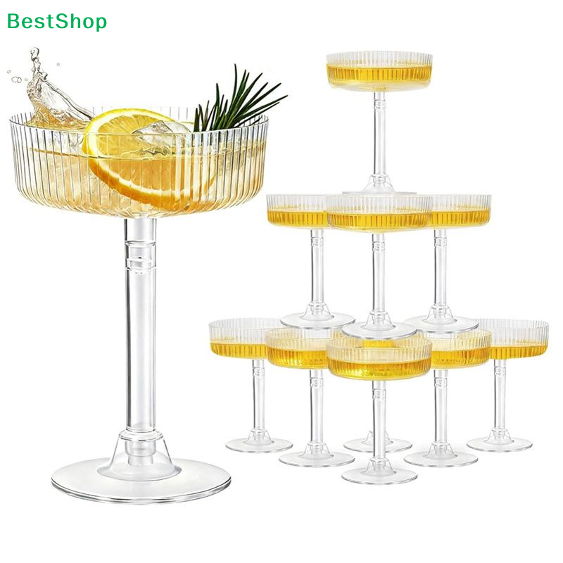 Champagne Tower Set - ☽ 10 adet plastik martini bardakları