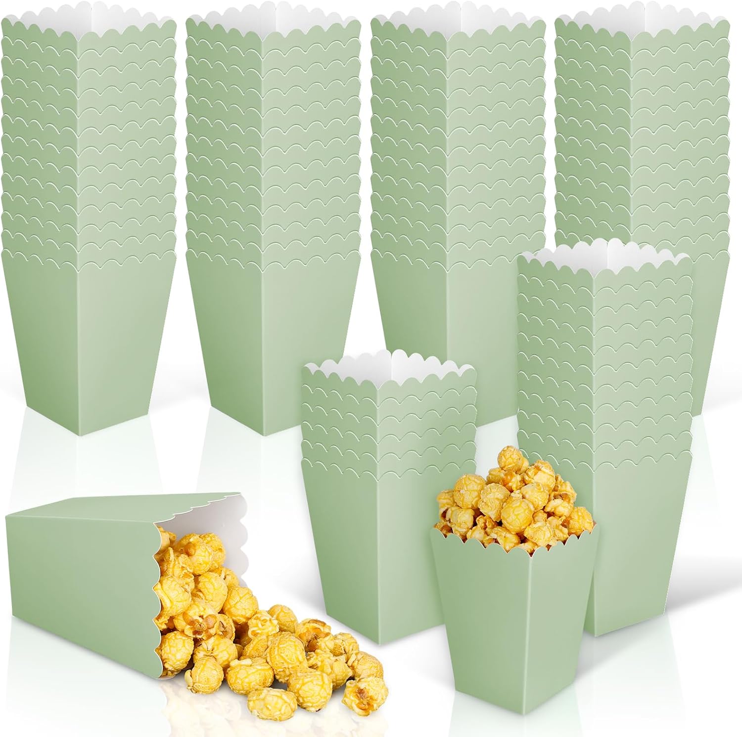 Wedding Supply.Box - 12 adet Adaçayı Yeşil Mini Patlamış