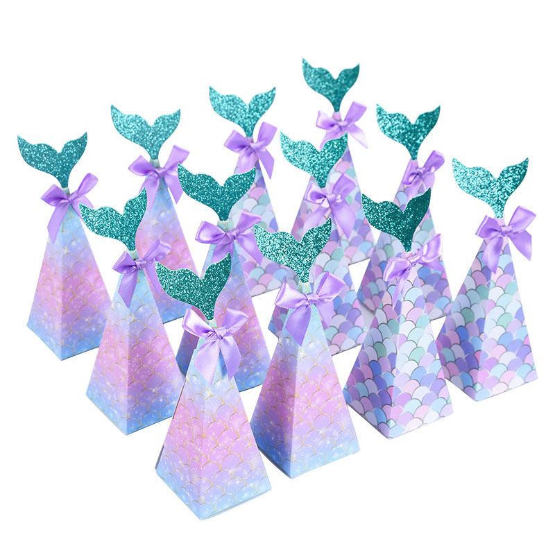 Wedding Supply.Box - 10 adet Küçük Denizkızı Şeker Kutusu