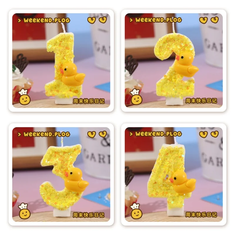 Unity Candle Set - 3D Mini Sarı Ördekler Tema Mumlar