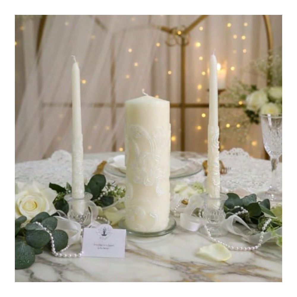İnç Yüksekliğinde Krem Rengi D - Unity Candle Set incelemesi ve fiyatı