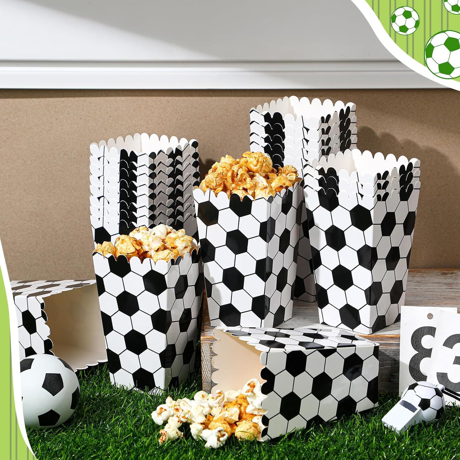 6/18 adet futbol patlamış mısı - Wedding Supply.Box incelemesi ve fiyatı