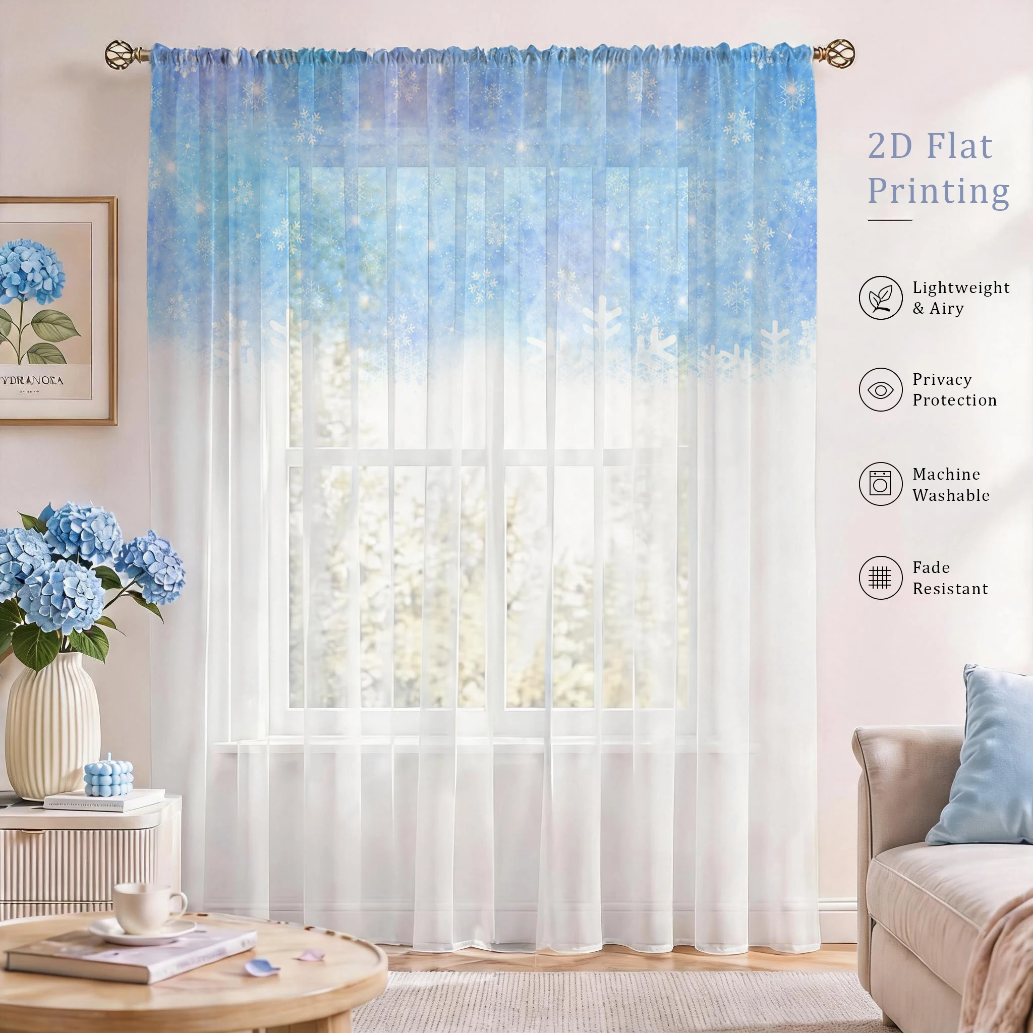 Çiçekli Gradyanlı Şeffaf Perde - Good Floral & Wedding Decor Supply incelemesi ve fiyatı